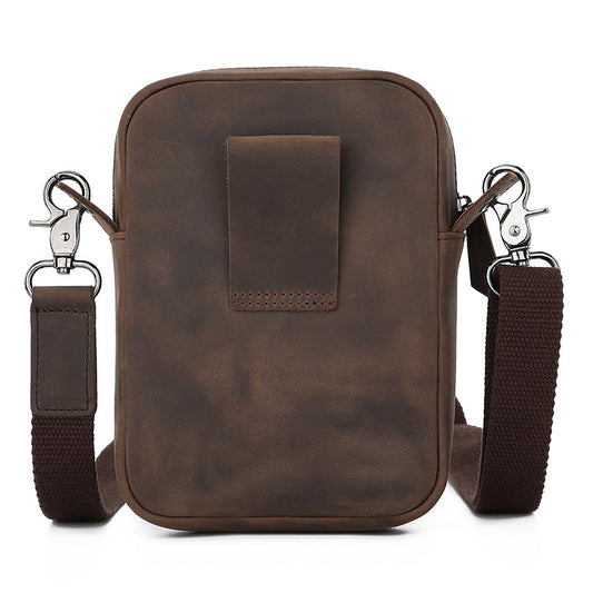 Men's First Layer Cowhide Leather Top Crazy Horse Men's Shoulder Bags