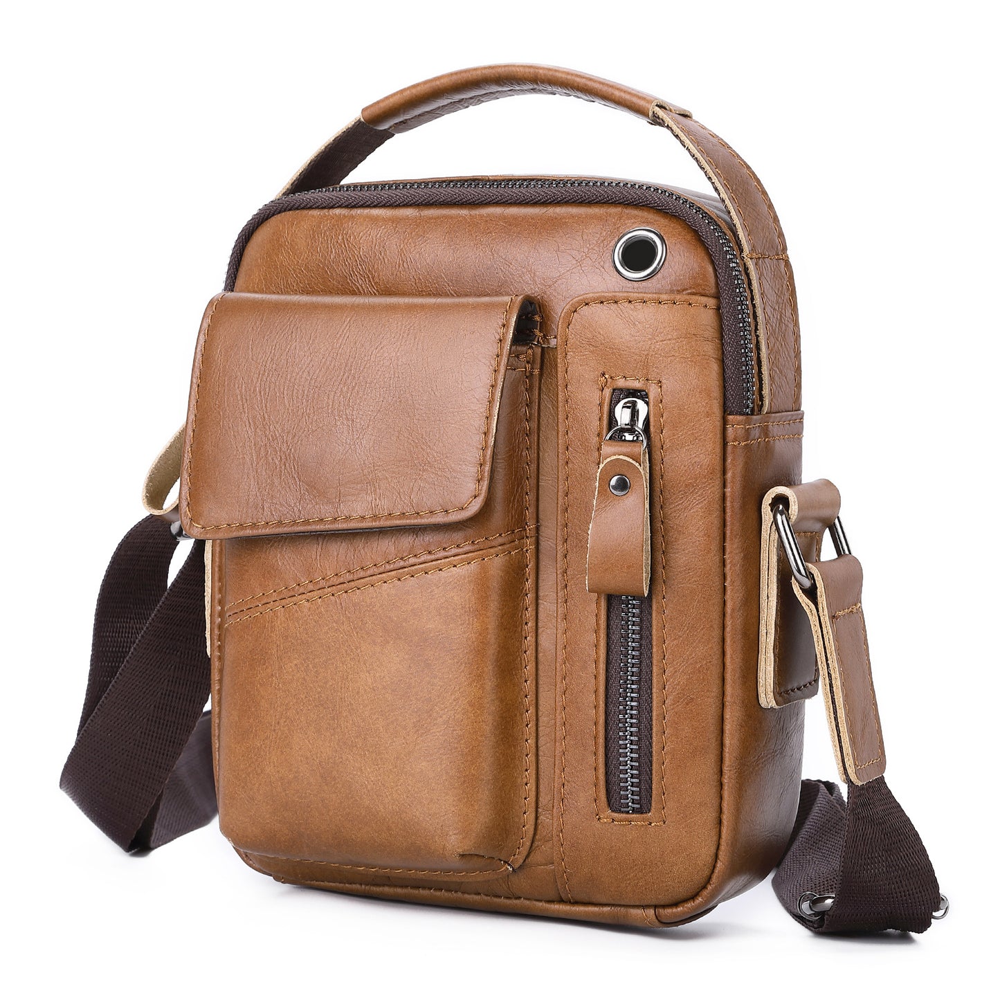 Men's Leather First Layer Cowhide Fashion Cattle Men's Messenger Bags