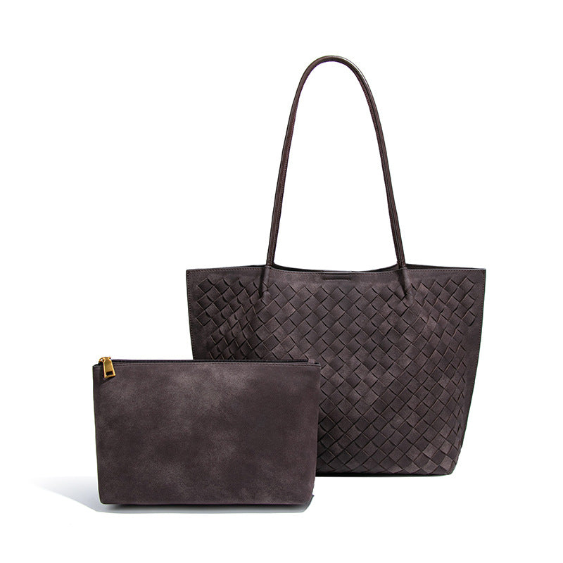 Hand-woven Underarm Large Capacity Frosted Vintage Tote Bags