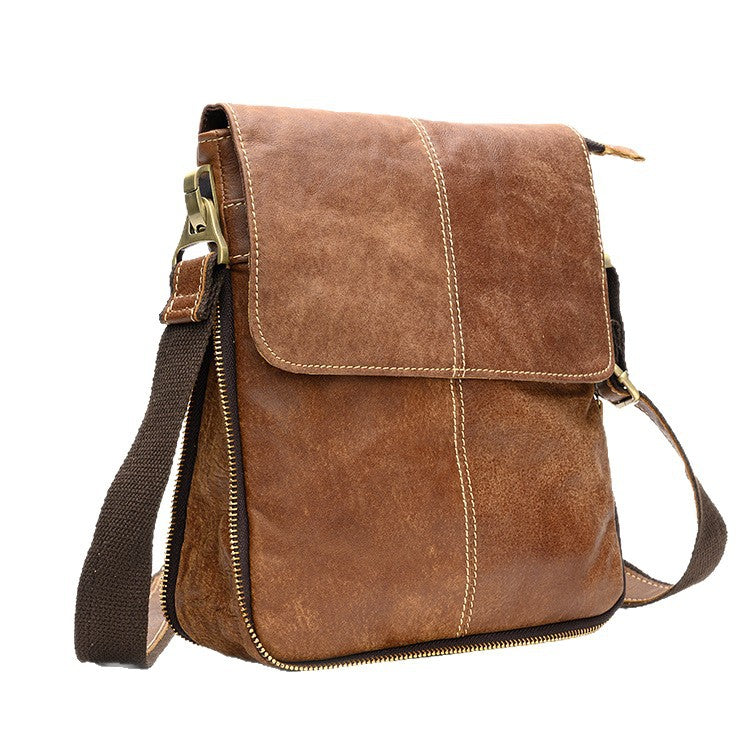 Men's Layer Cowhide Korean Style Business Commute Bags