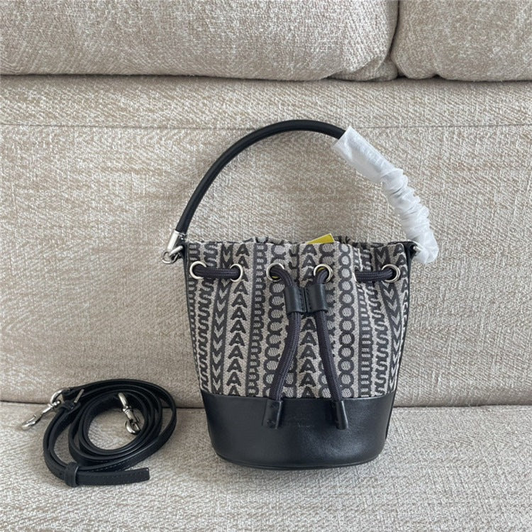 Genuine Leather Solid Color Fashion Advanced Bucket Bags