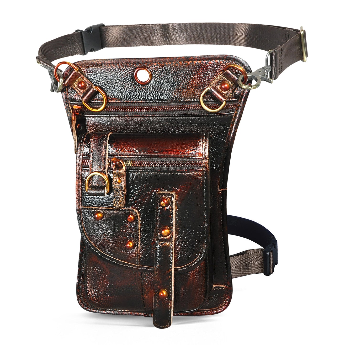 Men's Top Layer Oil Wax Skin Ding Men's Chest Bags