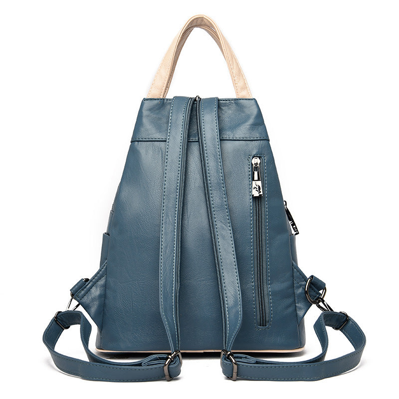 Women's Embroidered Sheepskin Korean Style Fashionable Kangaroo Backpacks