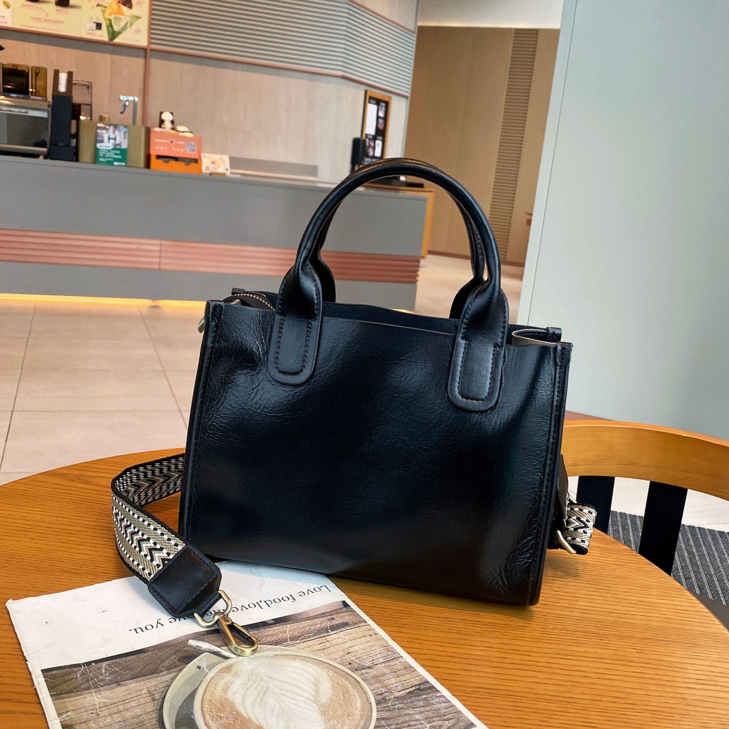 Women's Vegetable Tanned Leather Cow Portable Lady's Shoulder Bags