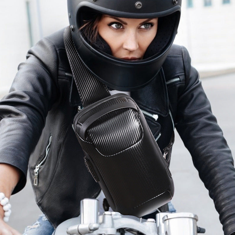 Men's Fashion Carbon Fiber Waterproof With Men's Chest Bags
