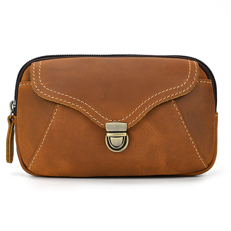 Men's Horse Leather Retro Flip Release First Layer Men's Waist Packs
