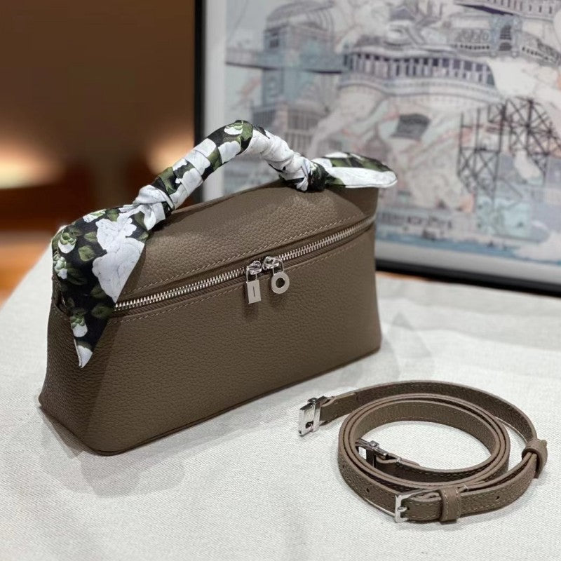 Leather Lunch Box First Layer Cowhide Shoulder Bags