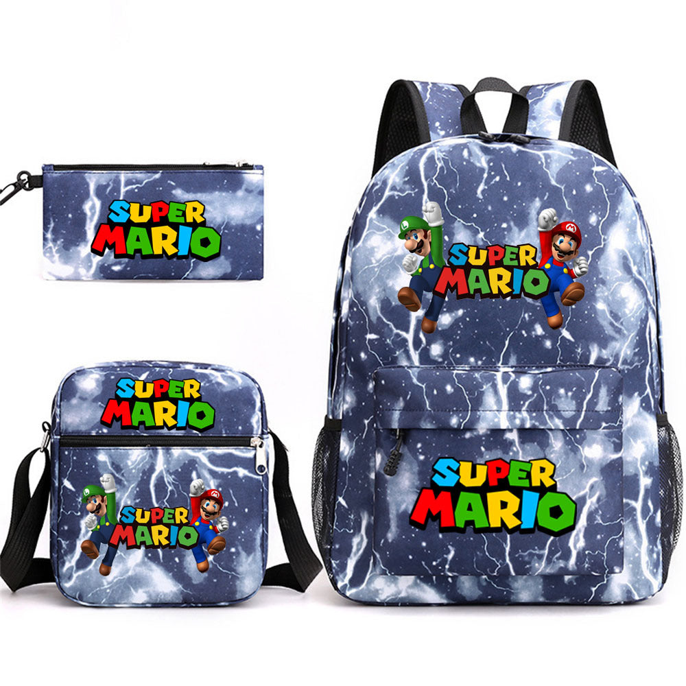Game Mario Super Mary Three-piece Cartoon Middle School Students' Schoolbags