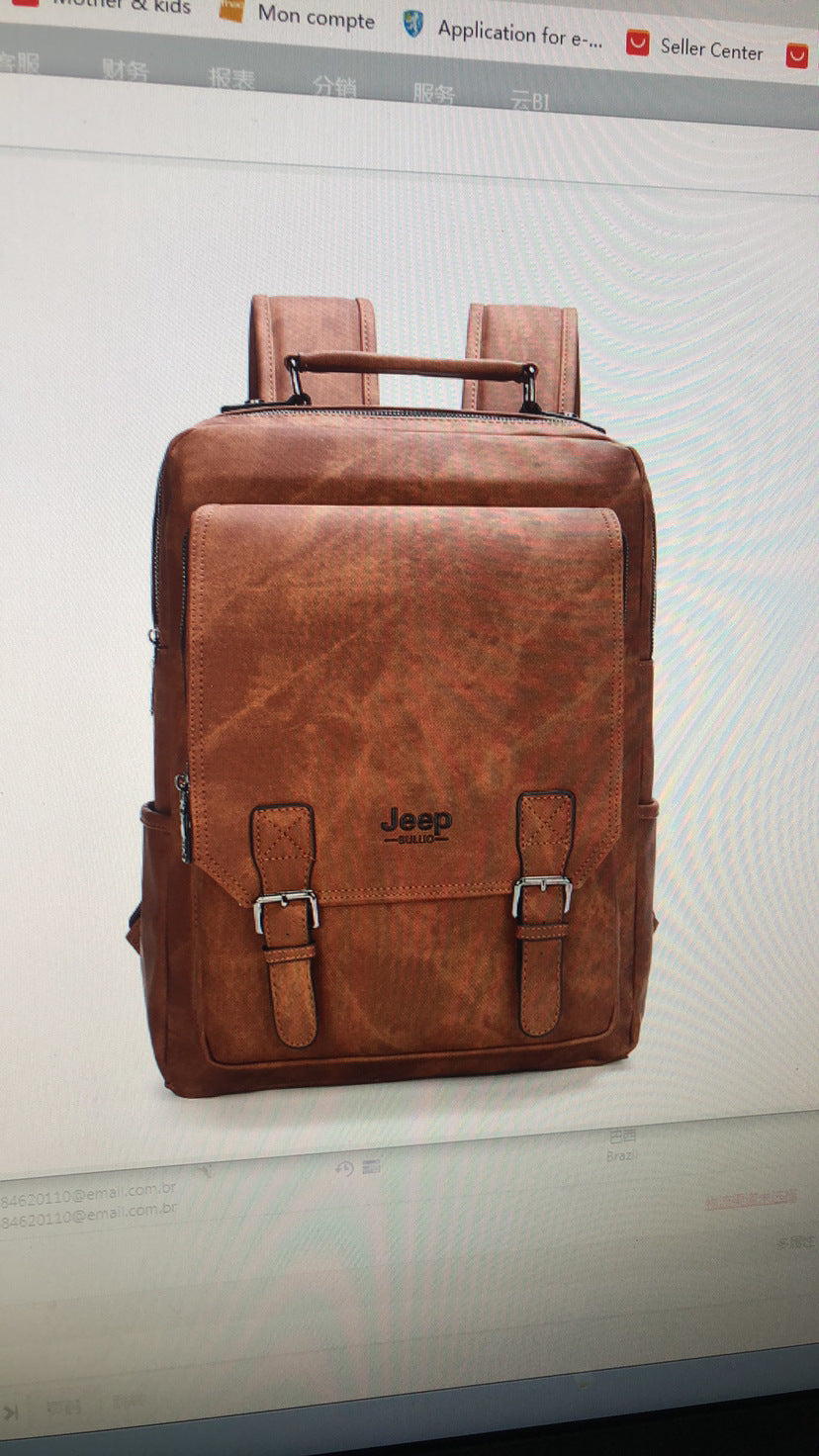 Men's Vintage Fashion Trend Computer Double Back Bags