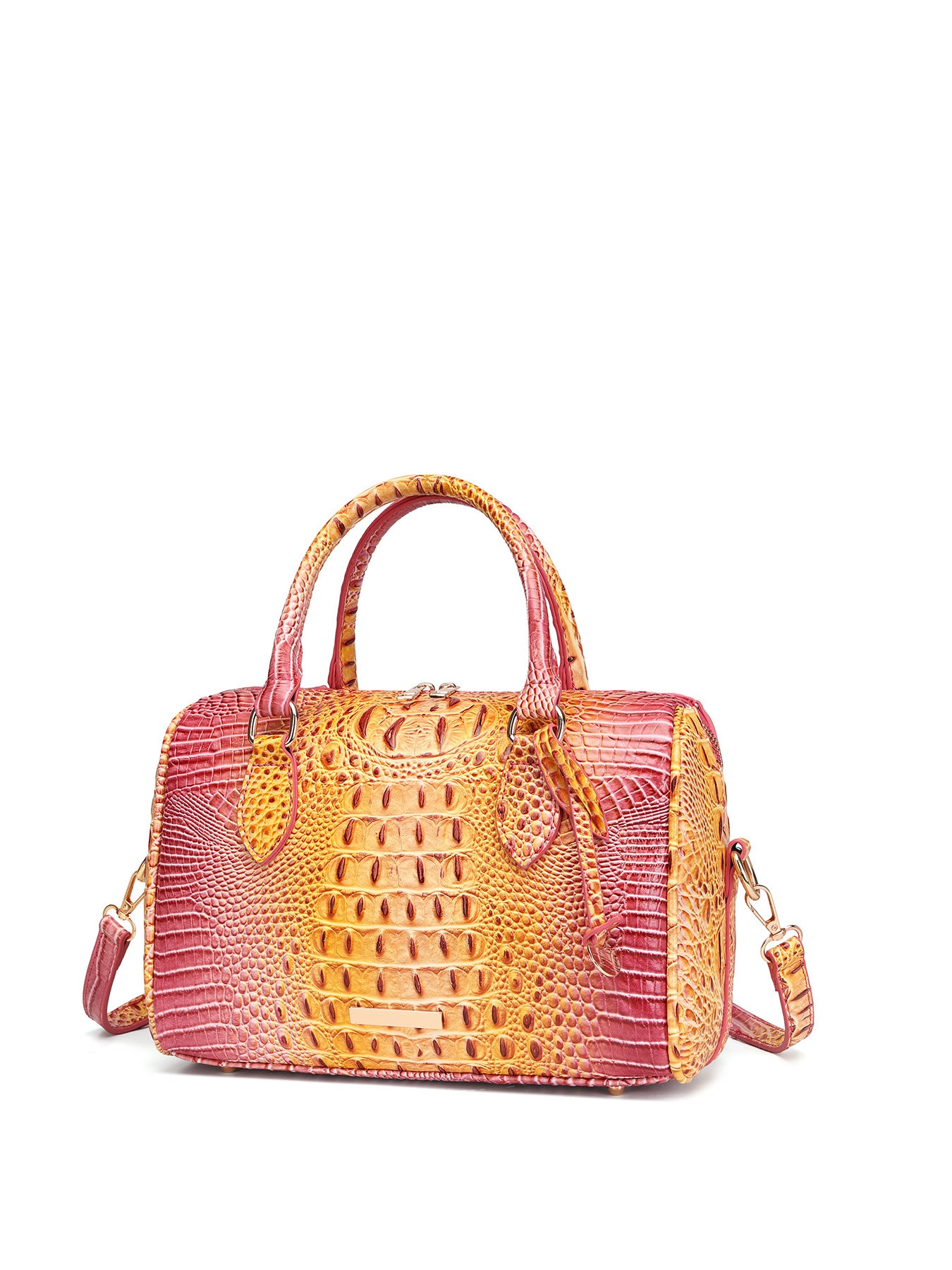 Women's Portable Underarm Vintage Brahmin Crocodile Pattern Handbags