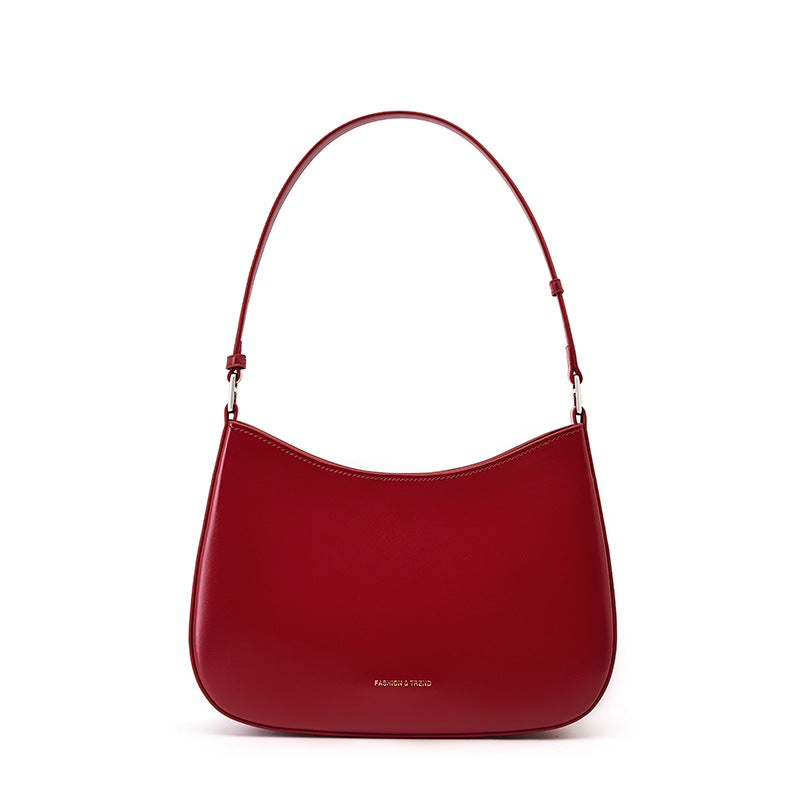 Women's High-grade Design Baguette Genuine Leather Fashion Tote Bags