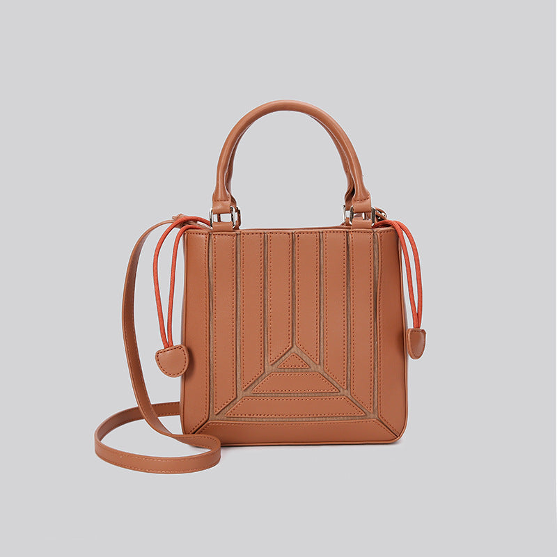 Women's Trendy Fashionable Color Contrast Patchwork Pleated Crossbody Bags