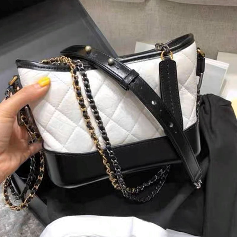 Women's Leather Hobo Classic Style Rhombus Chain Crossbody Bags