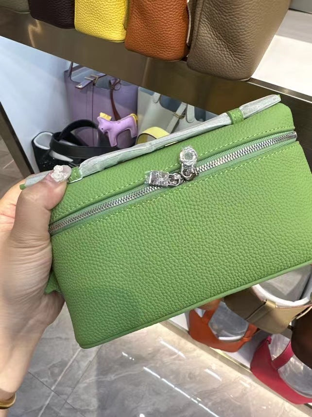 Women's Genuine Leather Lunch Box Kelly Lychee Pattern Shoulder Bags