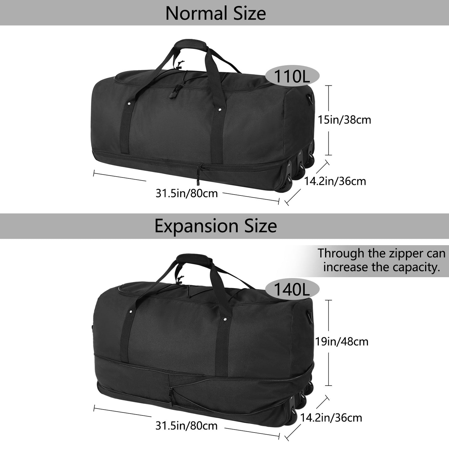 Folding Waterproof Oxford Cloth With Wheels Travel Bags
