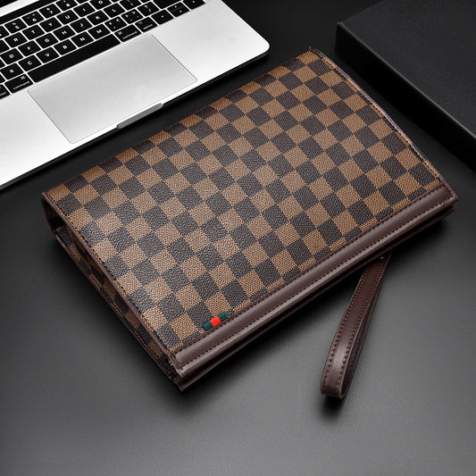 Men's Clutch Business Envelope Plaid Fashion Men's Handbags
