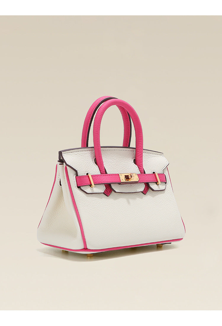 Women's Contrast Color Genuine Large Capacity Mom Bags