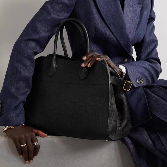 Elegant Suede Cowhide Commuter Texture Leather Handbags