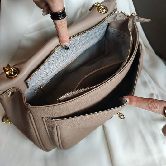 Women's Chain Design Premium Leather Portable Underarm Shoulder Bags