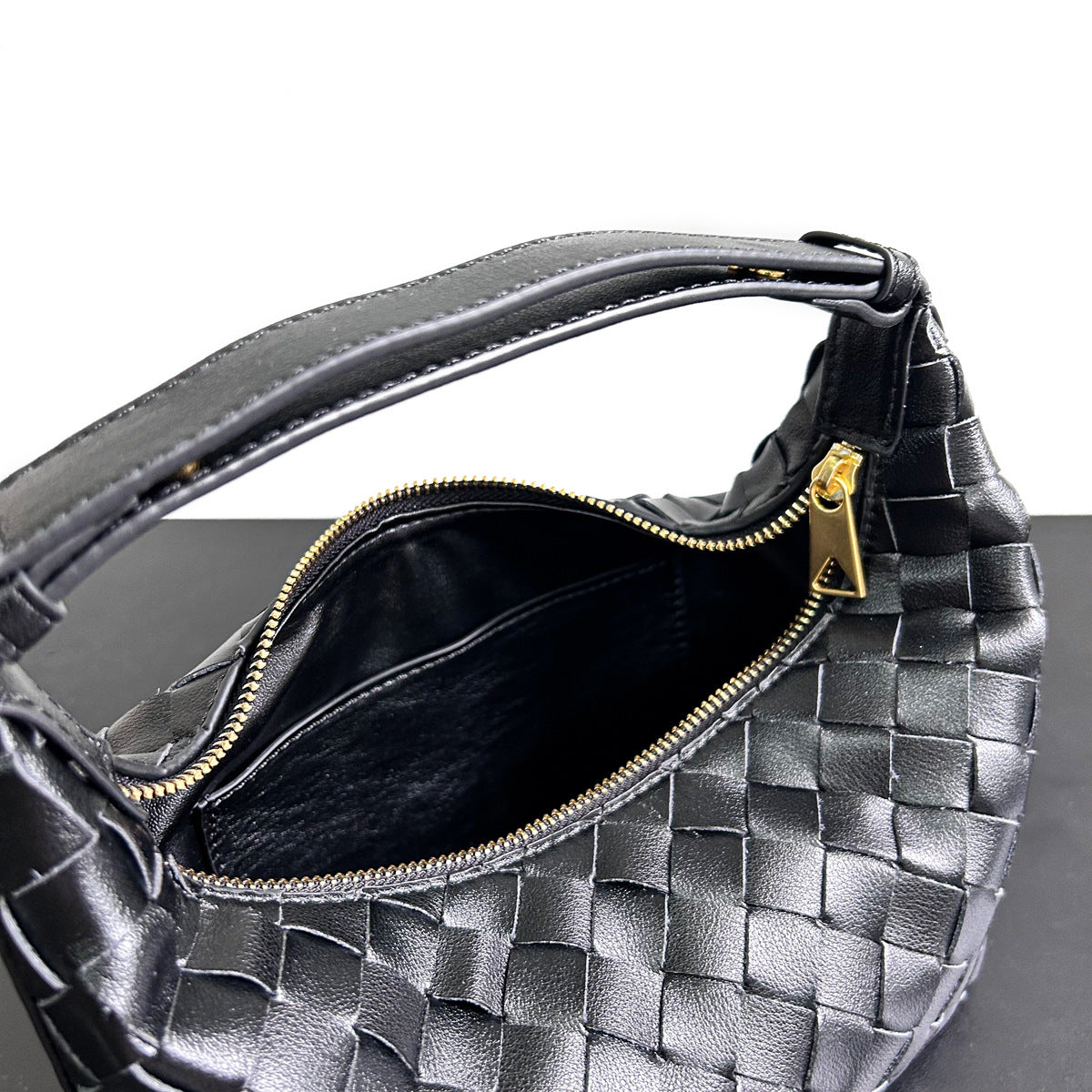 Leather Woven Lunch Box Portable High-grade Shoulder Bags