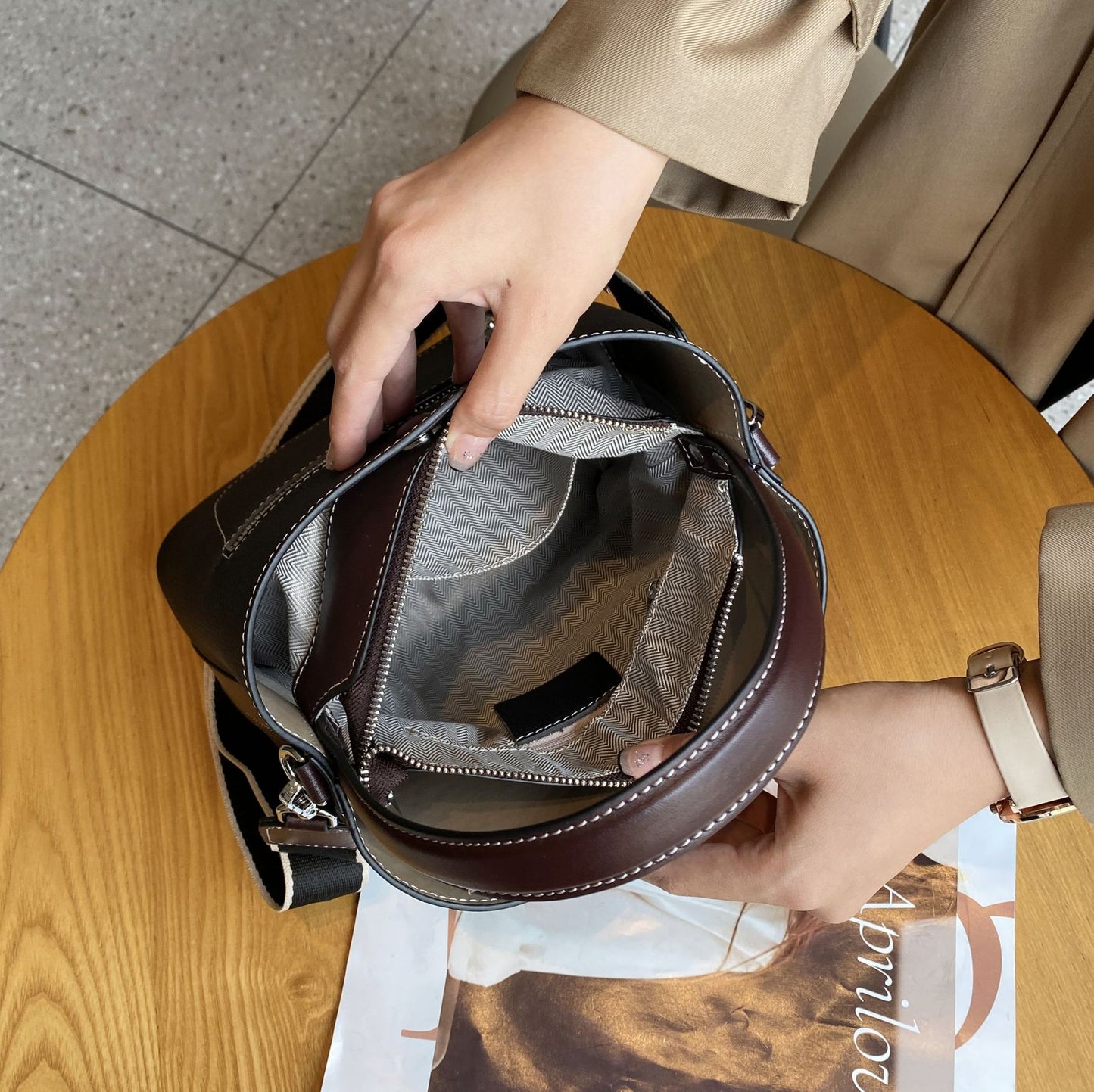 Women's First Layer Cowhide Lady's Fashion Large Shoulder Bags