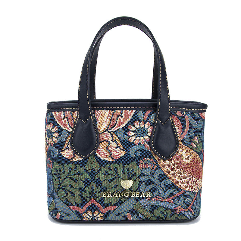 Women's Bear Attachment Portable Cute Jacquard Crossbody Bags