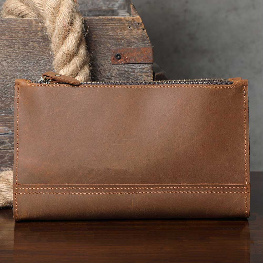 Cowhide Leather Classic Daily Practical Clutch Genuine Men's Messenger Bags