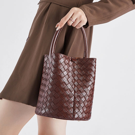 Women's Unique High-grade Genuine Leather Weaving Crossbody Bags