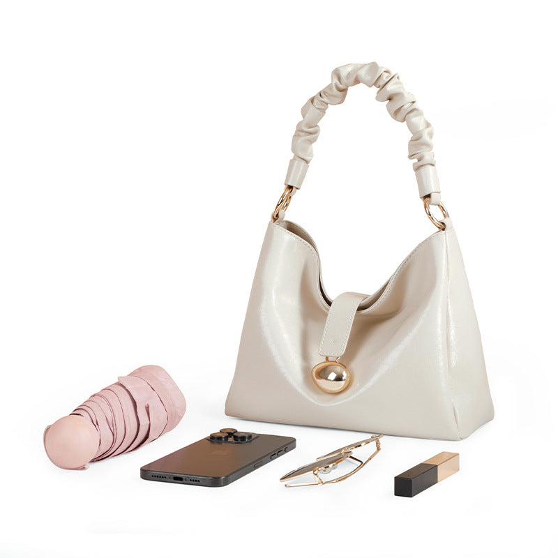 Women's High-grade Niche Underarm Genuine Leather Cattle Armpit Bags
