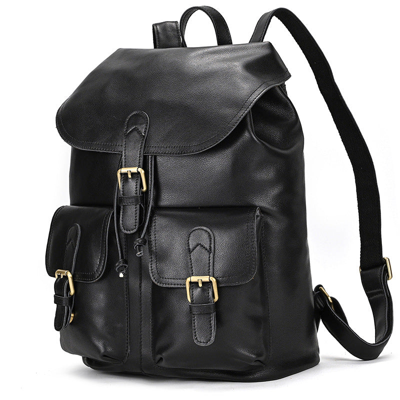 Men's Retro Crazy Horse Fashion Can Hold Backpacks