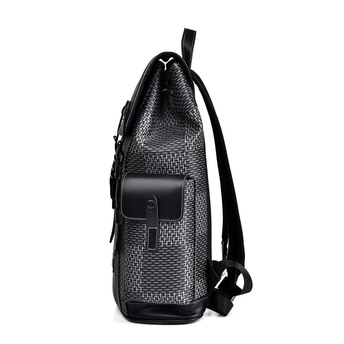Men's Large Plaid Fashion Trendy Capacity Green Backpacks