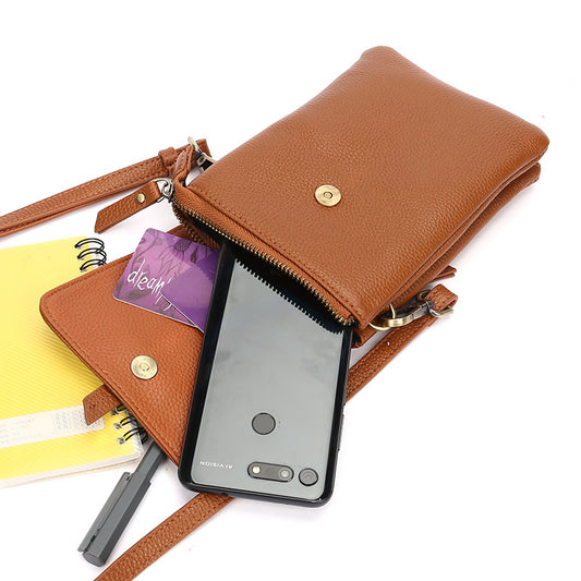 Women's First Layer Cowhide Simple Cell Lightweight Bags