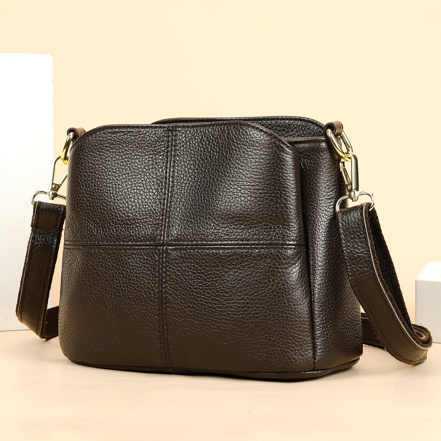Women's Large Capacity Top Layer Cowhide Leather Crossbody Bags