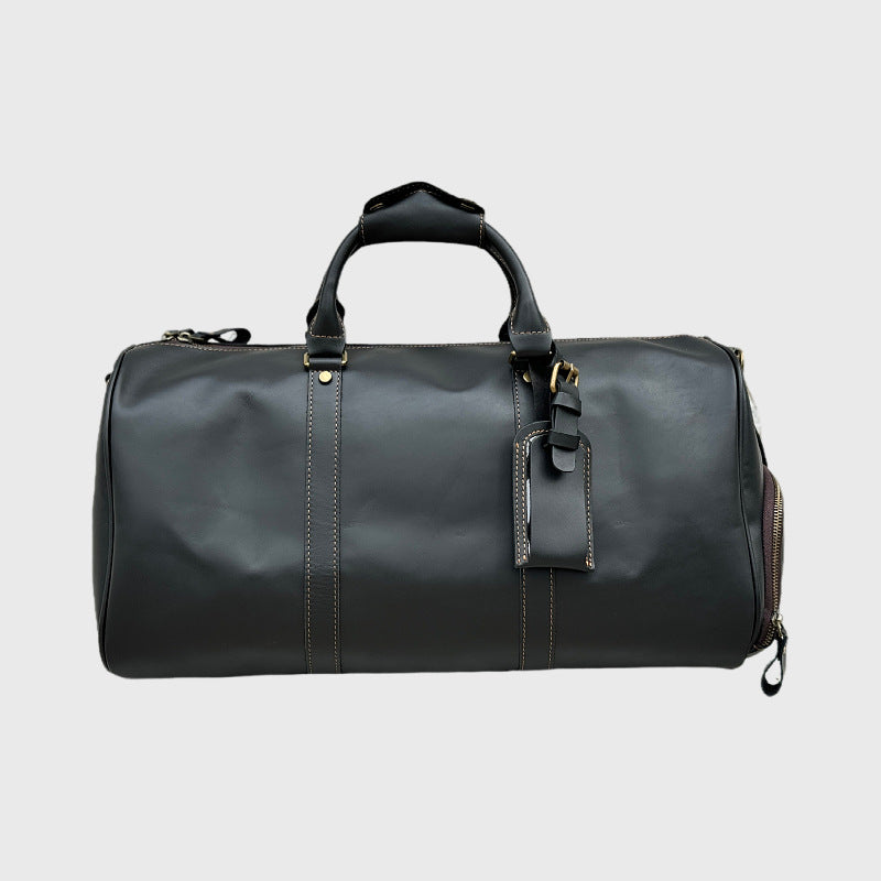 Retro Leather Spring Large Capacity Portable Travel Bags