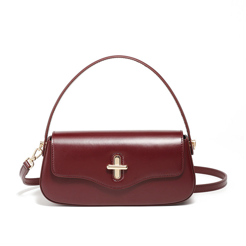 Women's Monthly Baguette Genuine Leather High-grade Underarm Bags