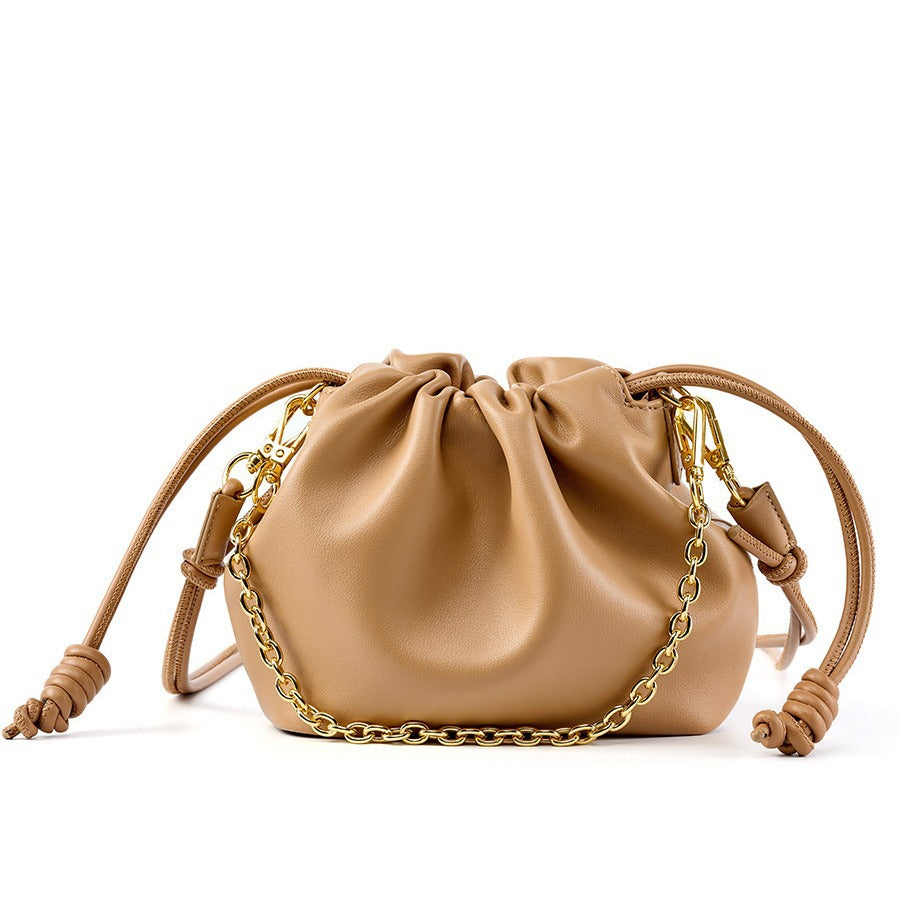 Women's Genuine Leather Lucky Size Cloud Chain Crossbody Bags