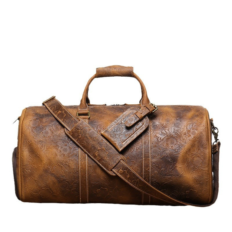 Men's Source Genuine Leather Portable Large Capacity Travel Bags