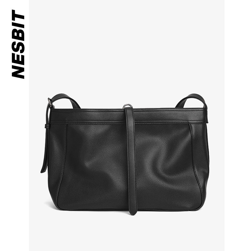 Men's Lychee Pattern Soft Leather Niche Designer Men's Messenger Bags