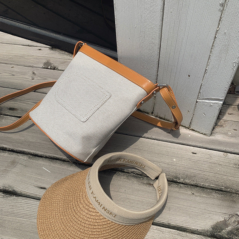 Women's Fashion Stitching Denim Canvas Retro Shoulder Bags
