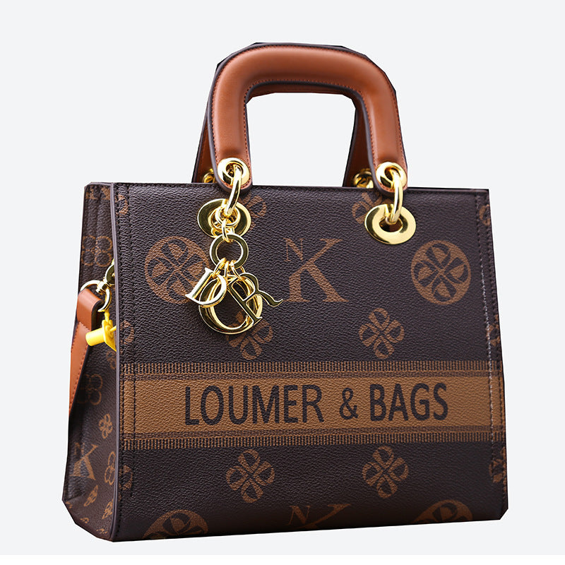 Fashionable High-grade Printed Letters Contrast Color Crossbody Bags