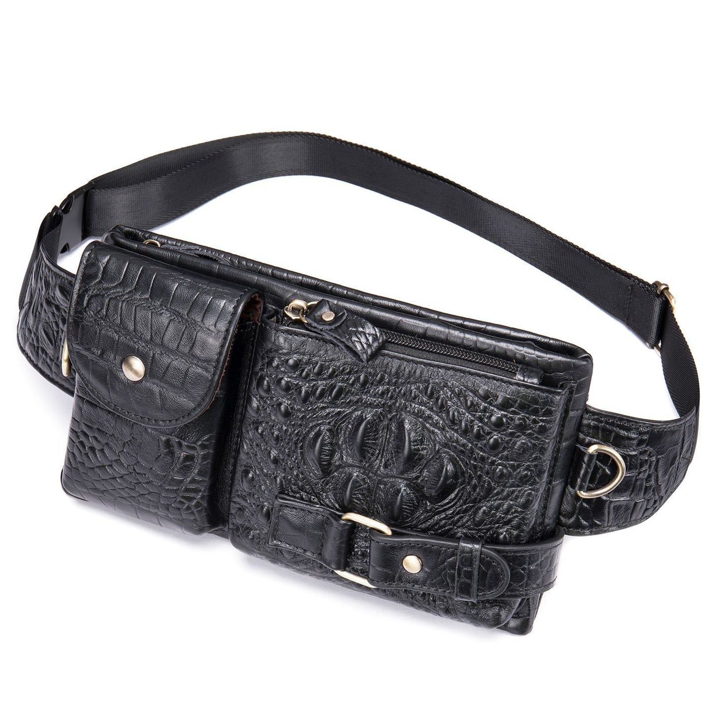 Men's Leather Close-fitting Multifunctional Mobile Wear Pouch Men's Waist Packs