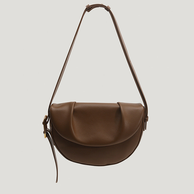 Women's One Niche Cowhide Pleated Underarm Saddle Bags