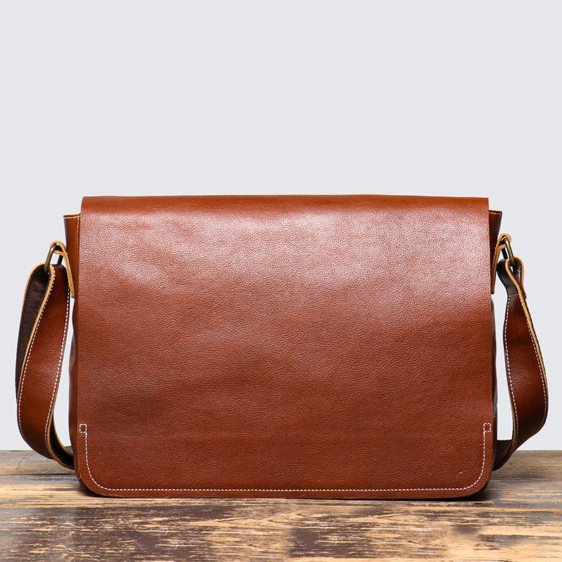 Men's Retro Leather Large Capacity Cow Computer Men's Shoulder Bags
