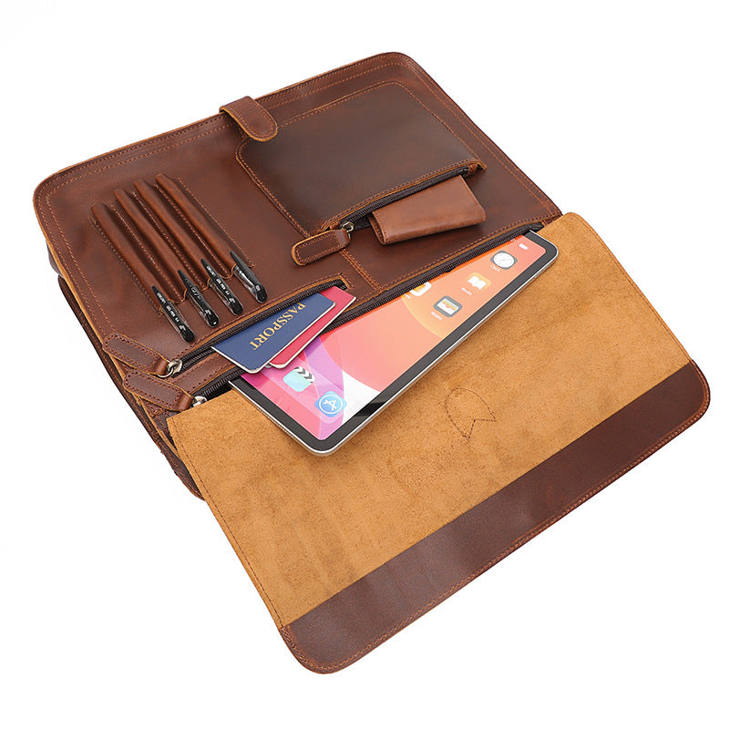 Men's Vintage Leather Multifunctional Computer Portable Bags