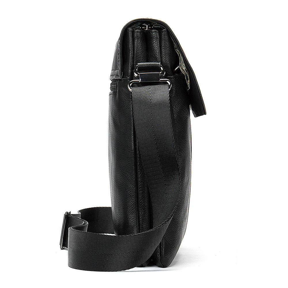 Men's Trendy Genuine Leather Business Vertical Men's Messenger Bags