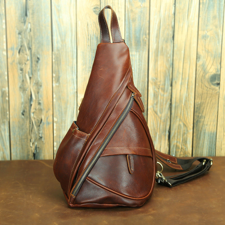 Men's Crazy Horse Vintage First Layer Cowhide Backpacks