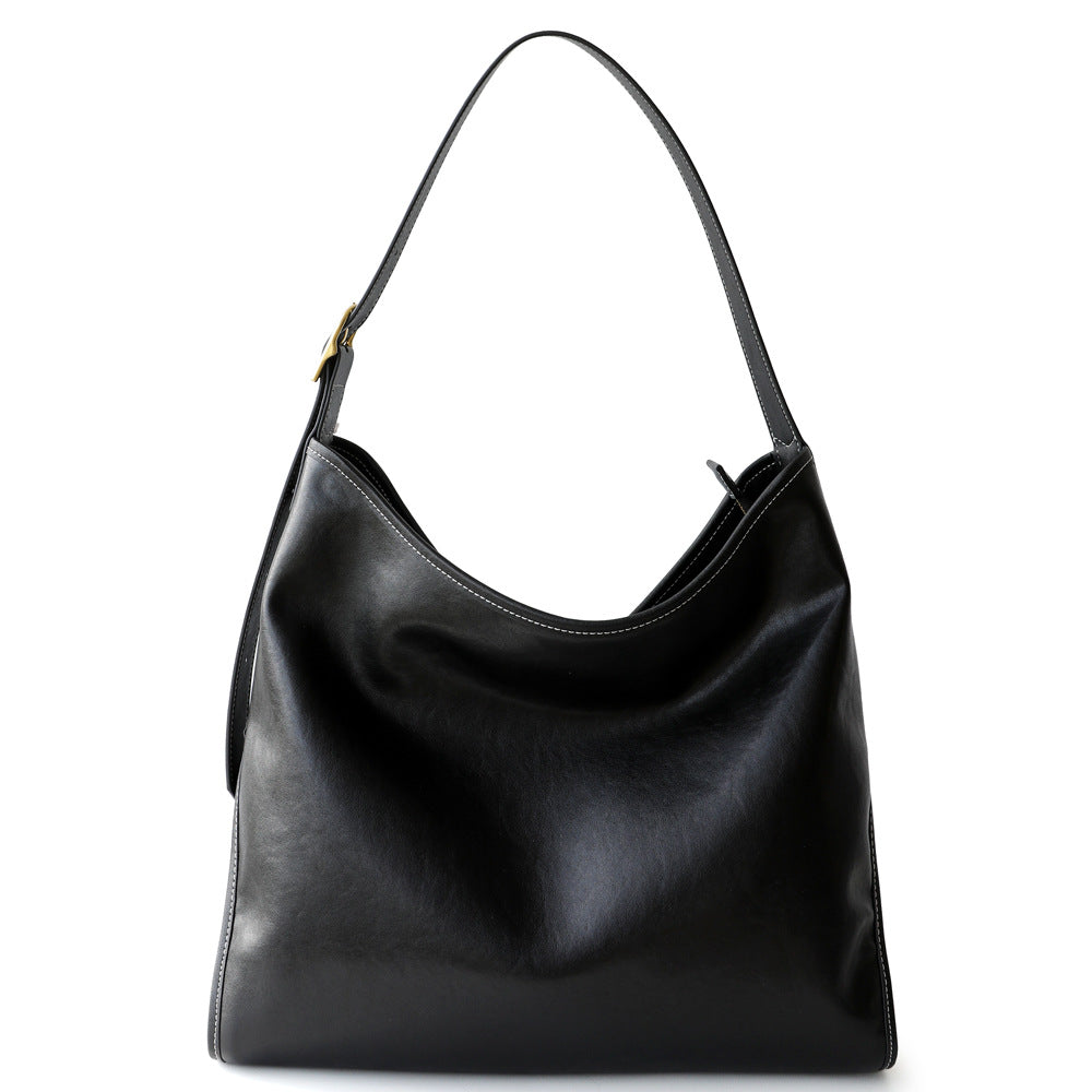 Women's Large Capacity Underarm Commuter Vintage Leather Tote Bags