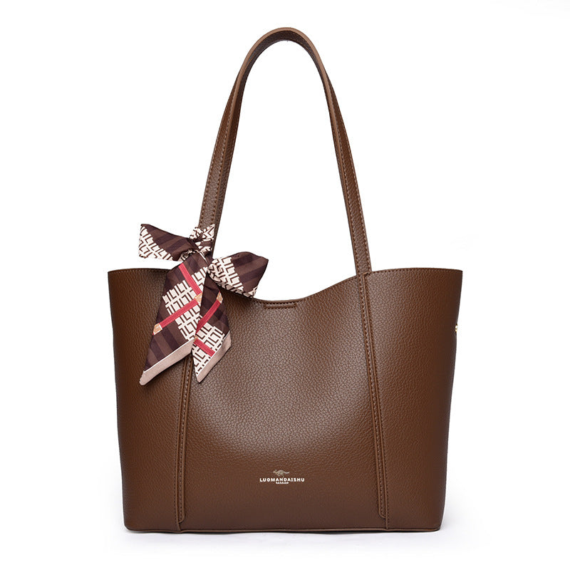 Women's Large Capacity Retro Solid Color Silk Shoulder Bags
