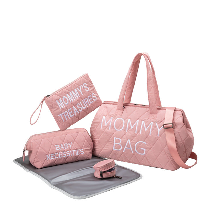 Rhombus Embroidered Mummy Waterproof Large Capacity Bags