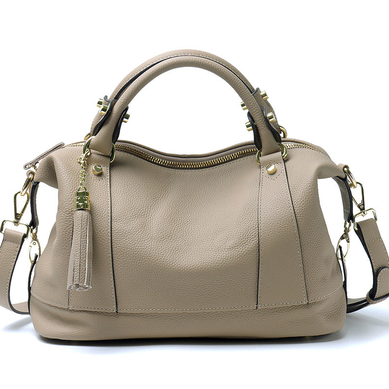 Women's First Layer Cowhide Large Capacity Genuine Handbags